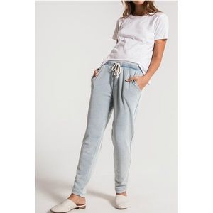 Z Supply Knit Denim Jogger Light Blue Medium